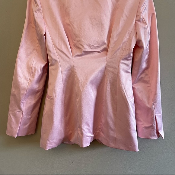 Zara Baby Pink Satin Long Line Blazer – Size XS GUC - Picture 10 of 16